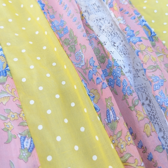 boho vintage PATCHWORK MAXI SKIRT S M (O8) - Picture 4 of 8